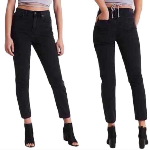 AMERICAN EAGLE Plus HI RISE GIRLFRIEND black jeans women’s size 14 XLong - Picture 9 of 10